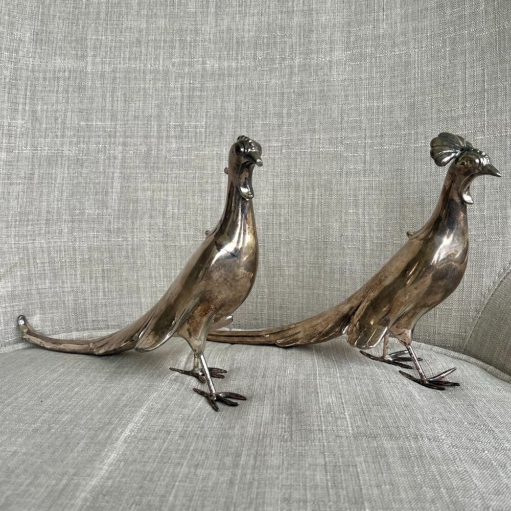 1960s Alfred Flauder for Weidlich Brothers Silver-Plated Birds Figurines- Set of
